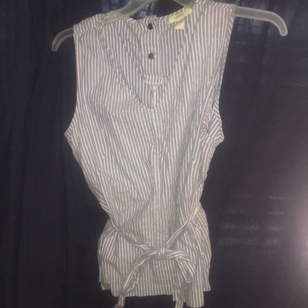 Women’s Lark & Ro Blue White Stripe Tank w/Belt LG